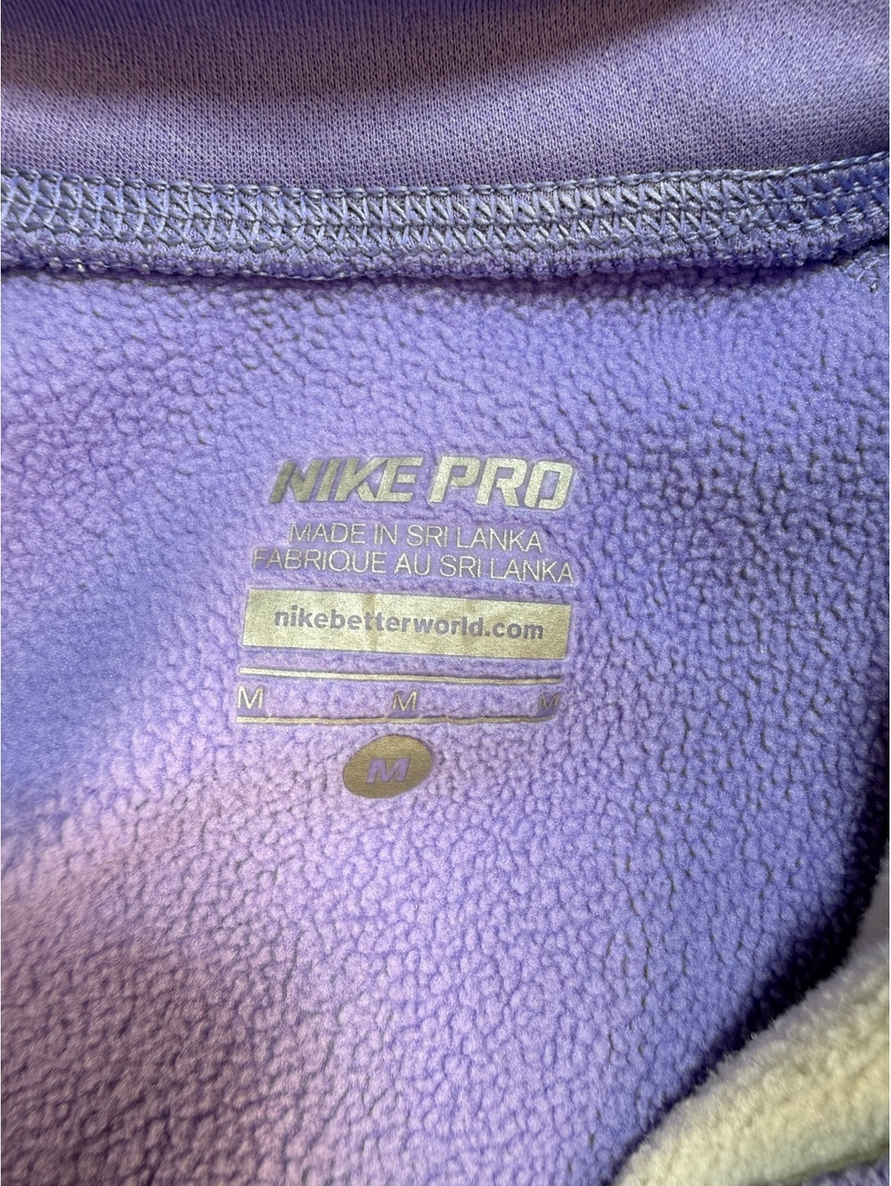 Nike Pro Girls M Therma-FIT Geometric 1/4 Zip Pullover Gorpcore Purple - Picture 6 of 9